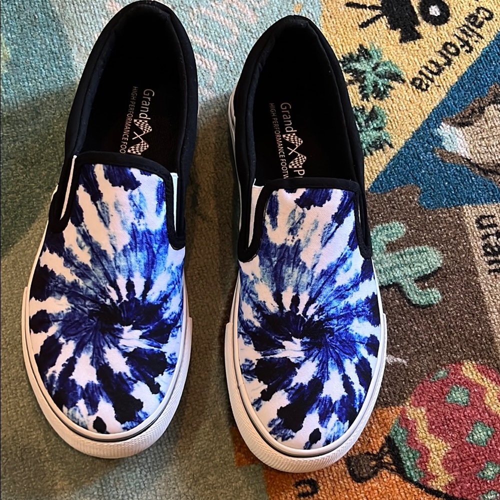 Blue Tie-Dye Slip-On Sneakers size 8.5 NEW